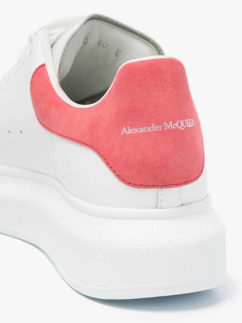 White and Coral Oversized Sneakers