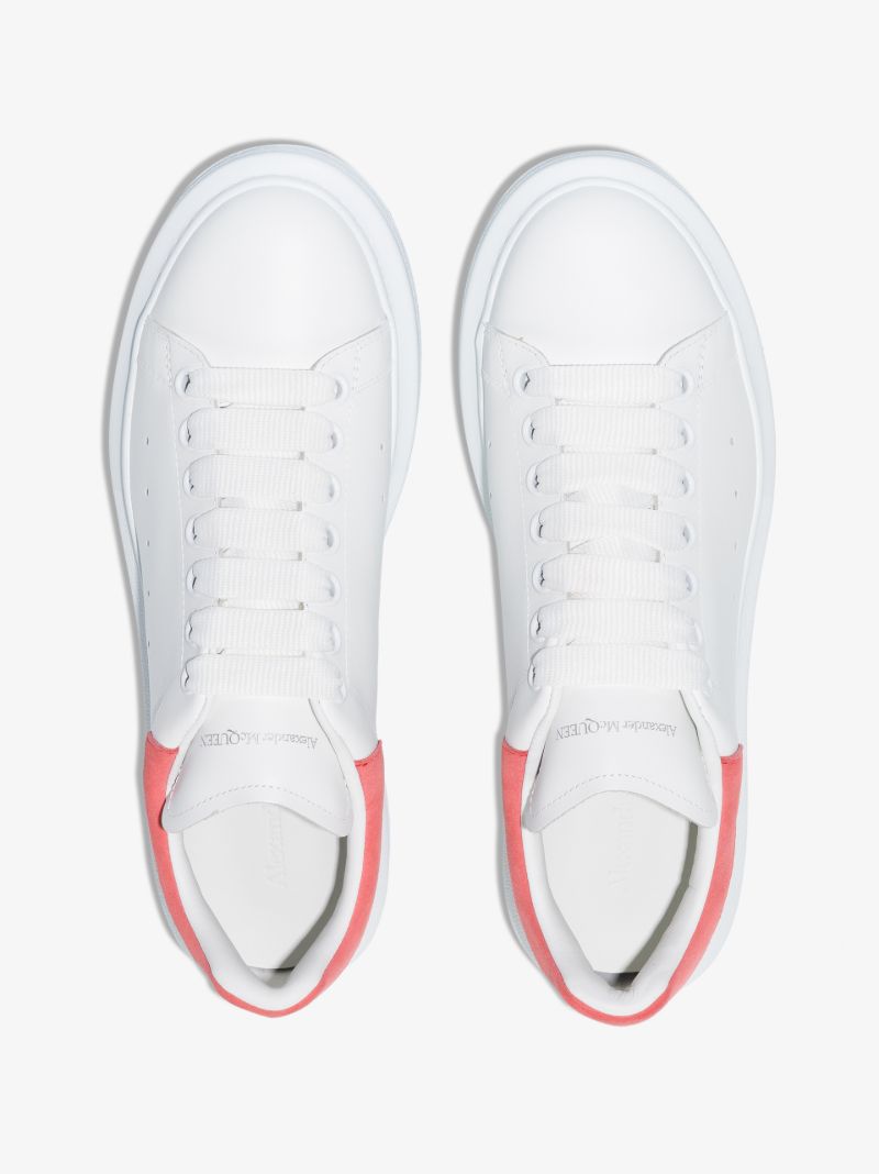 White and Coral Oversized Sneakers