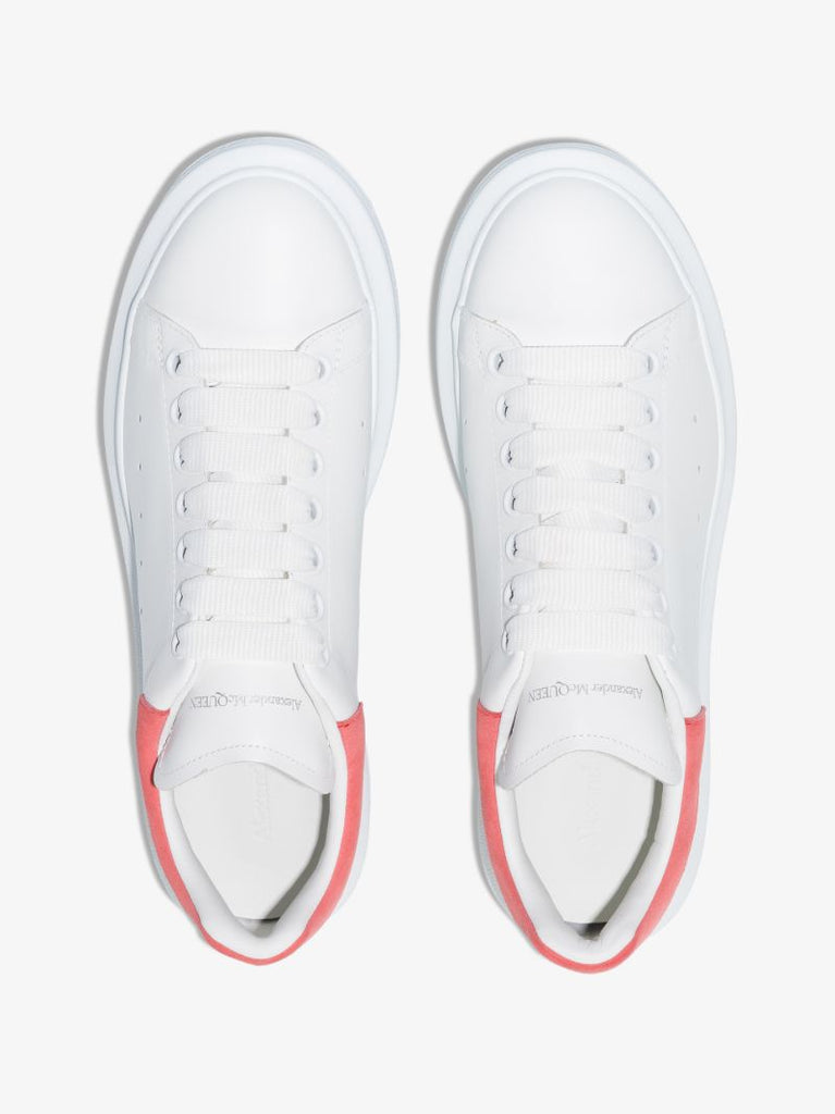White and Coral Oversized Sneakers
