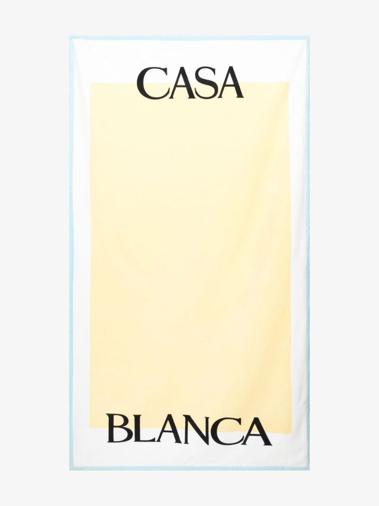 Yellow Logo Print Cotton Towel