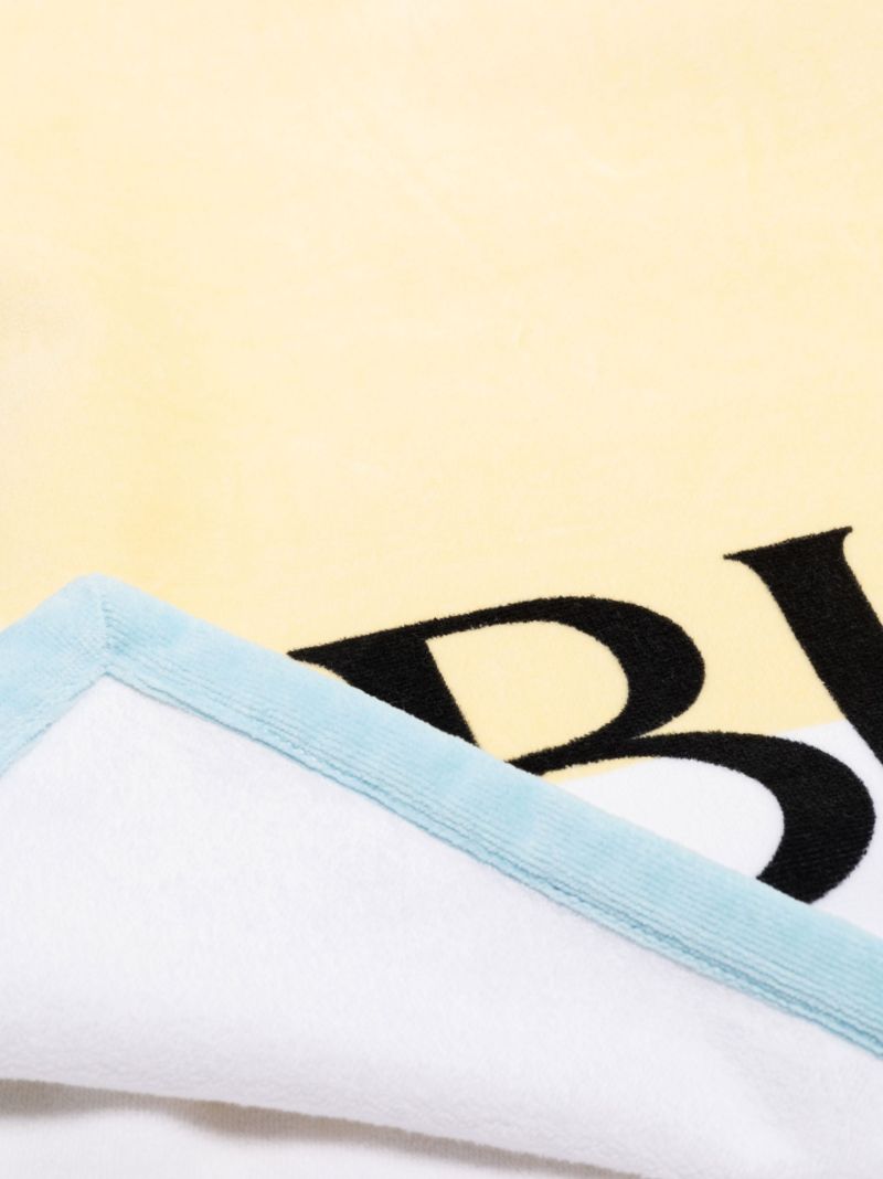 Yellow Logo Print Cotton Towel