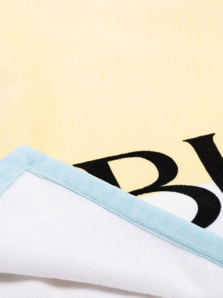Yellow Logo Print Cotton Towel