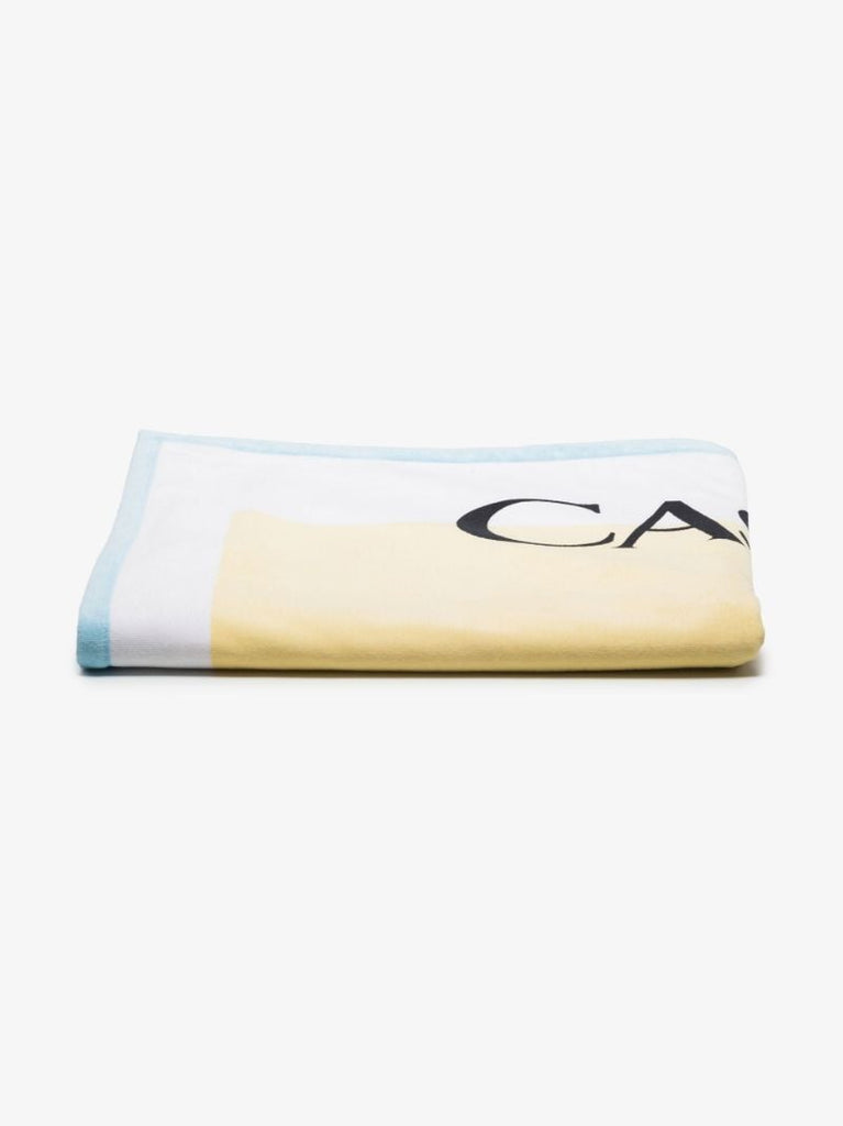 Yellow Logo Print Cotton Towel