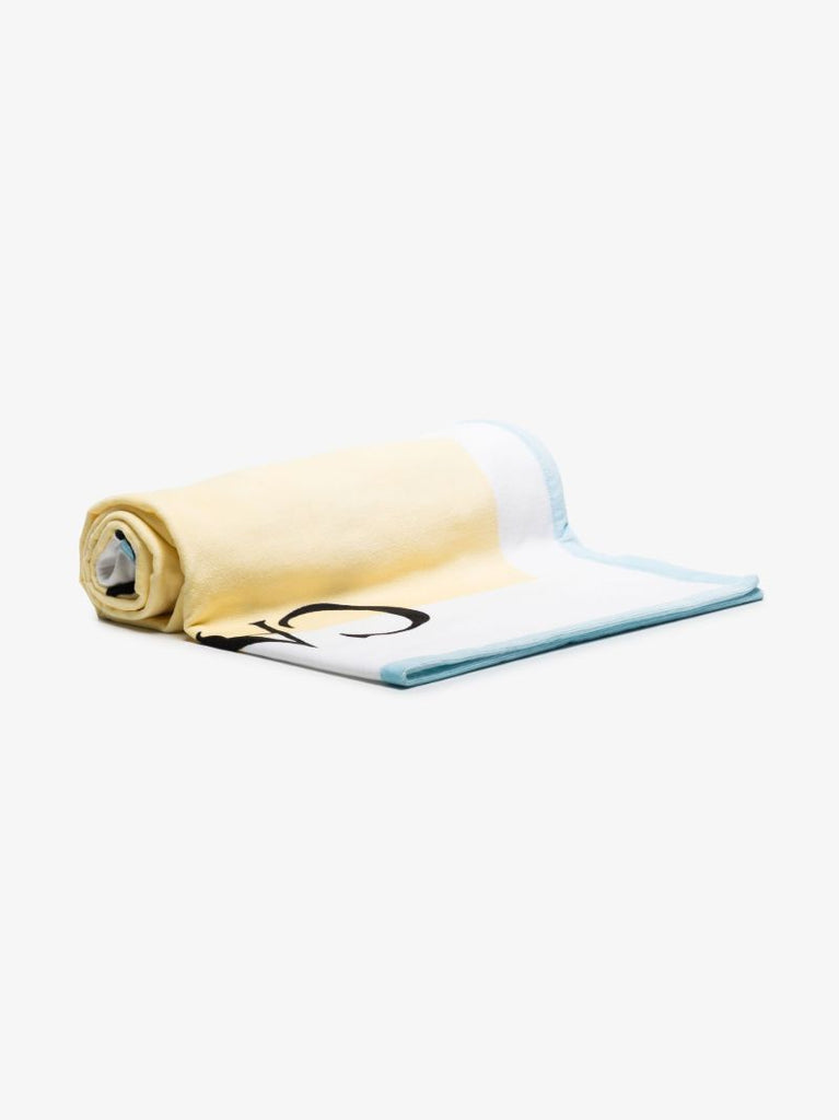 Yellow Logo Print Cotton Towel