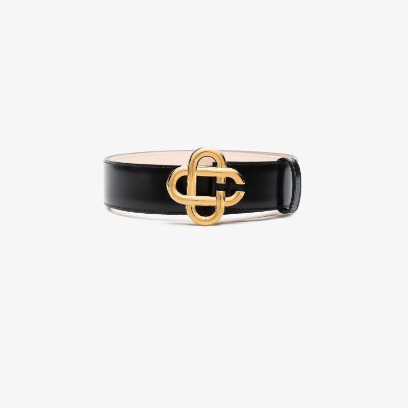 Black Monogram Leather Belt