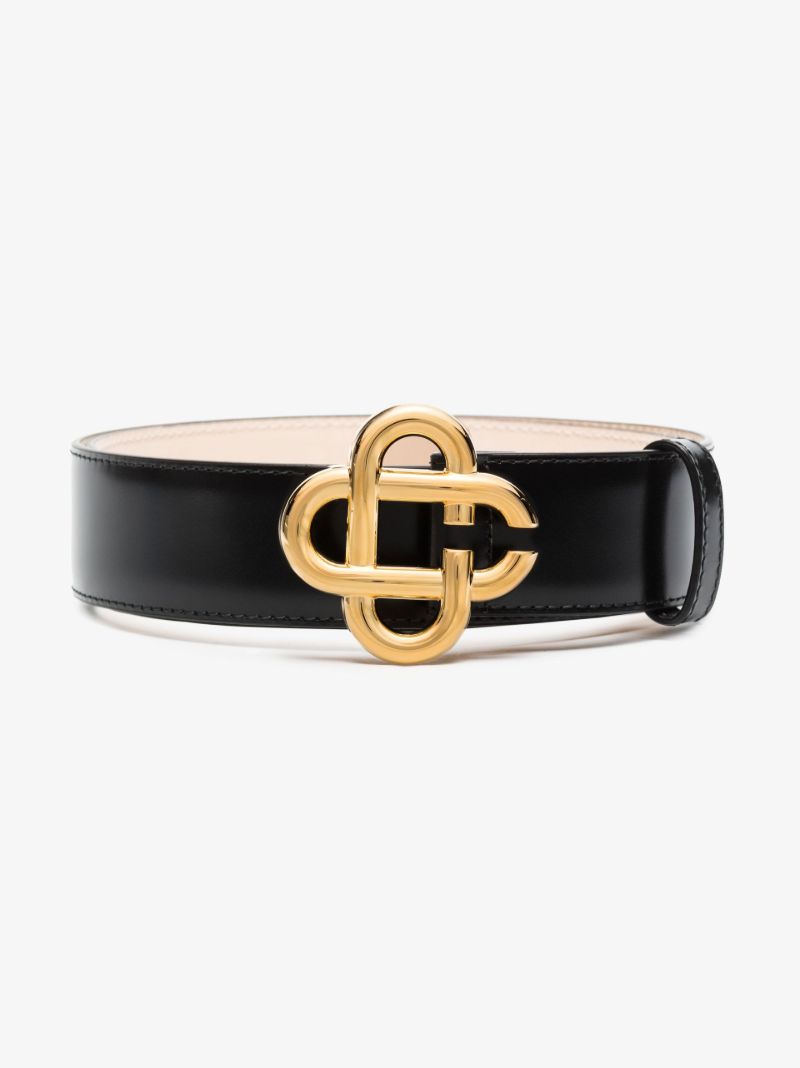 Black Monogram Leather Belt