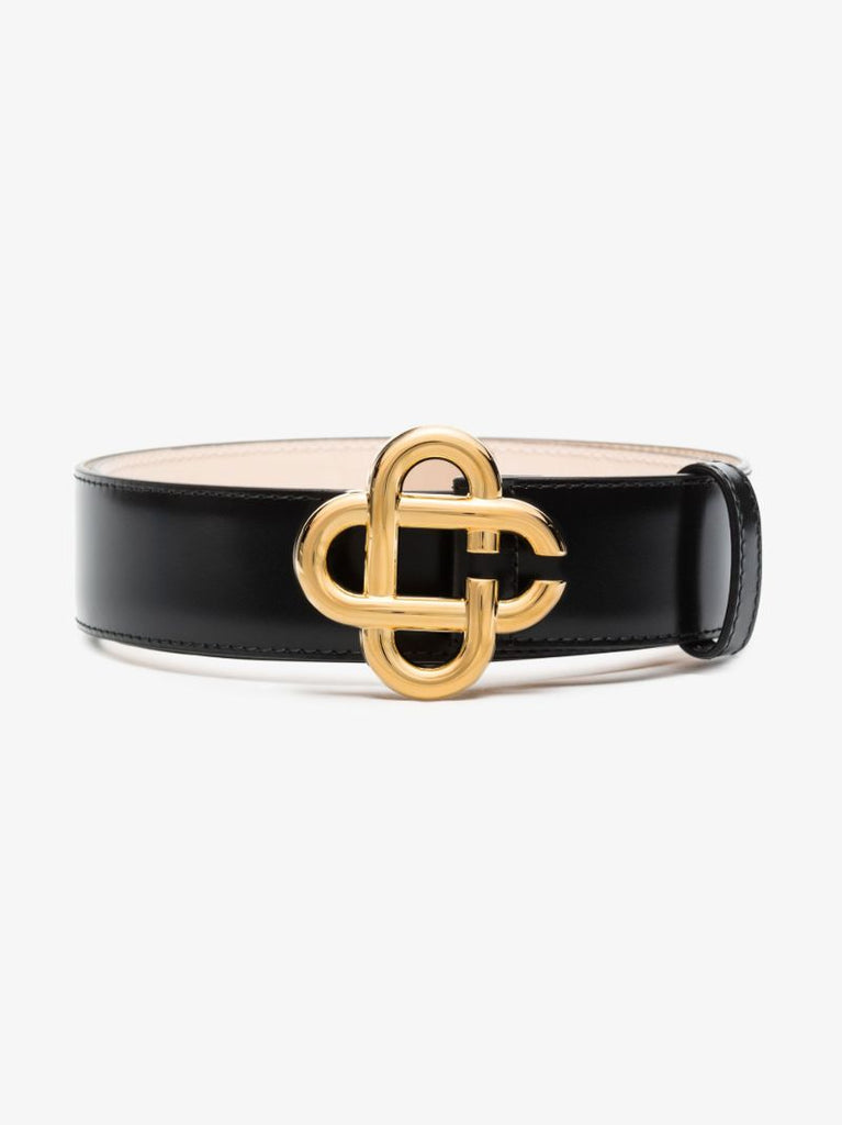 Black Monogram Leather Belt