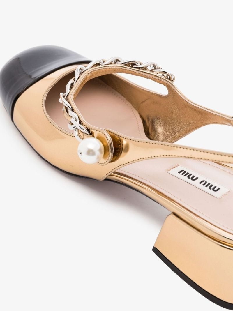 Gold 35 Slingback Leather Pumps