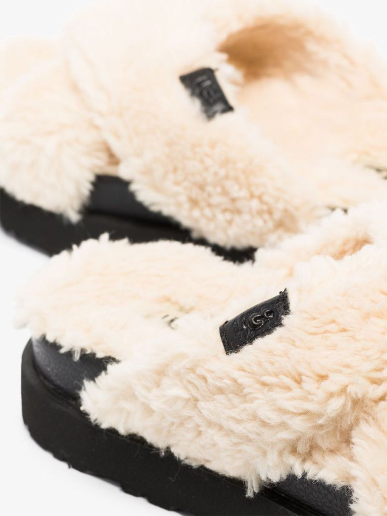 Neutral Fuzz Sugar Criss-cross Sandals