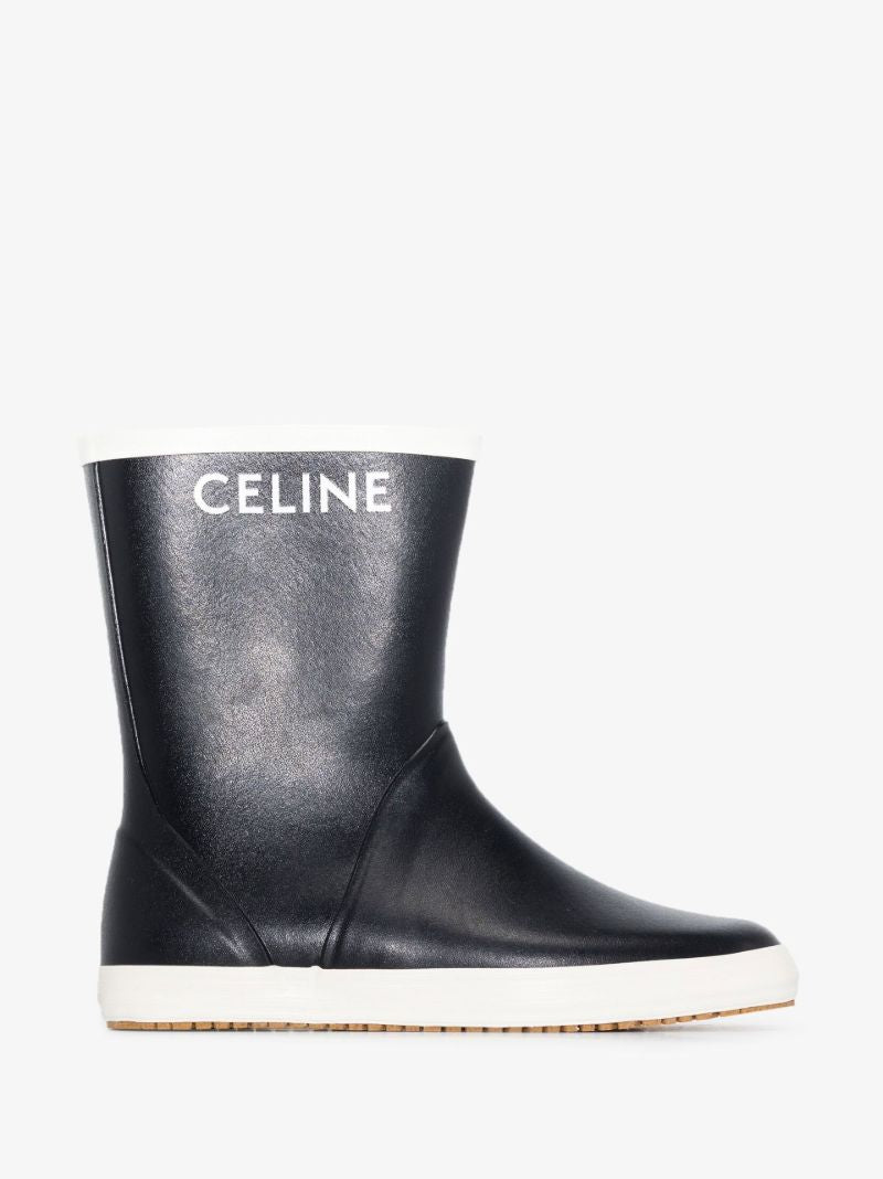 Blue Logo Rubber Ankle Boots