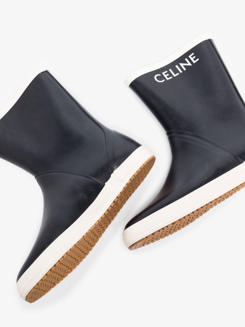 Blue Logo Rubber Ankle Boots