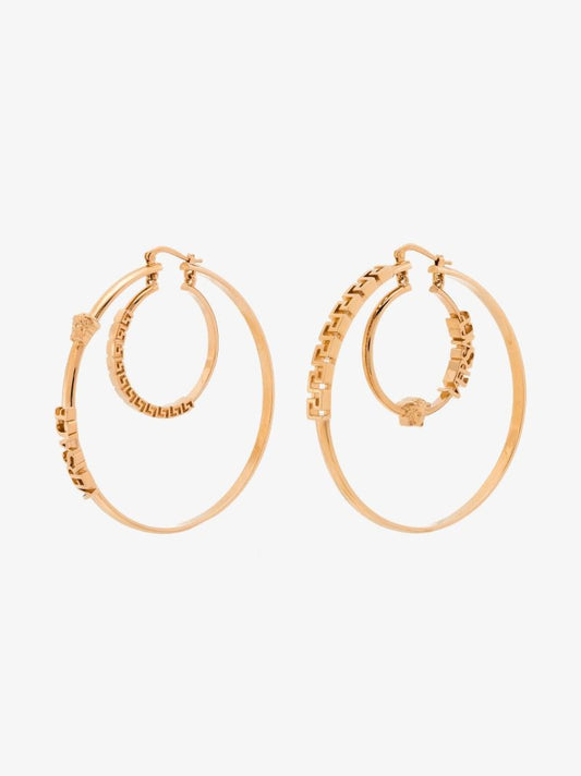Gold Tone Double Hoop Earrings