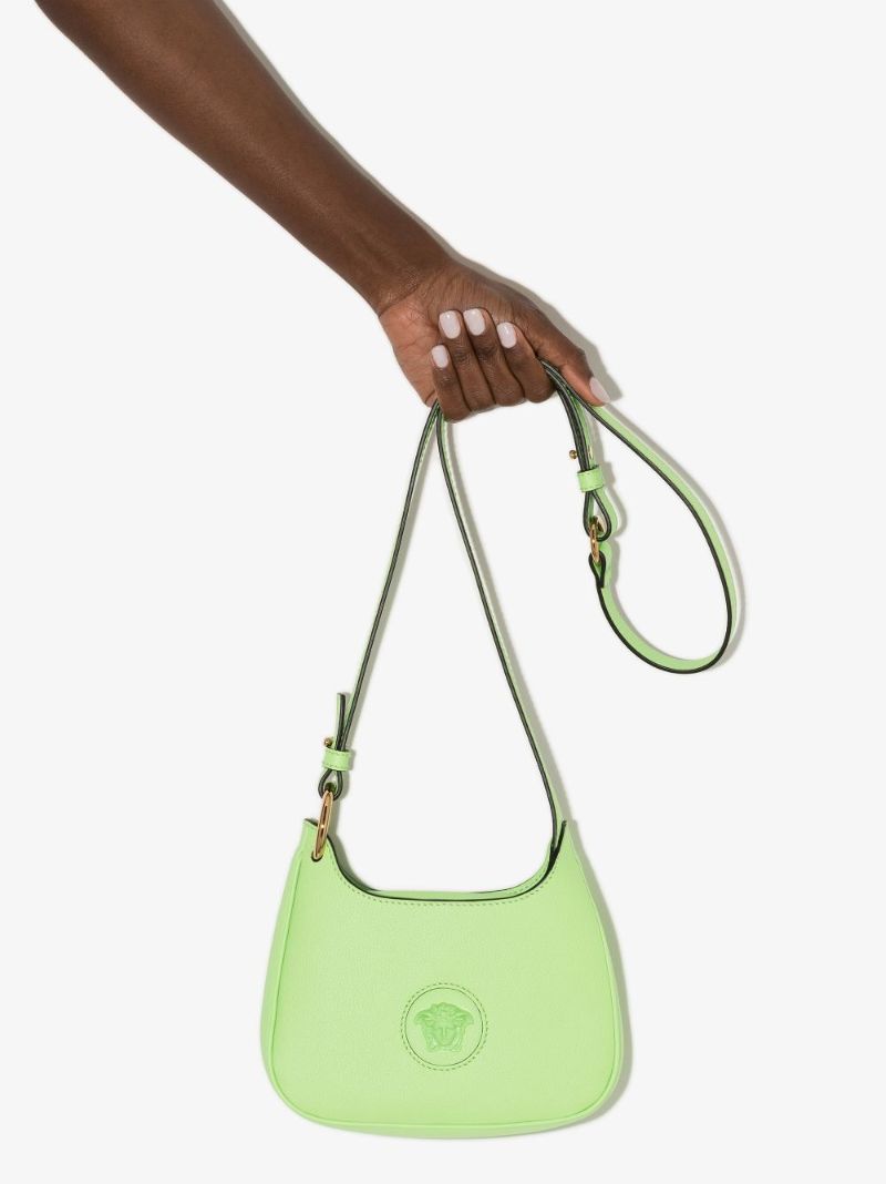 Green La Medusa Small Leather Cross Body Bag