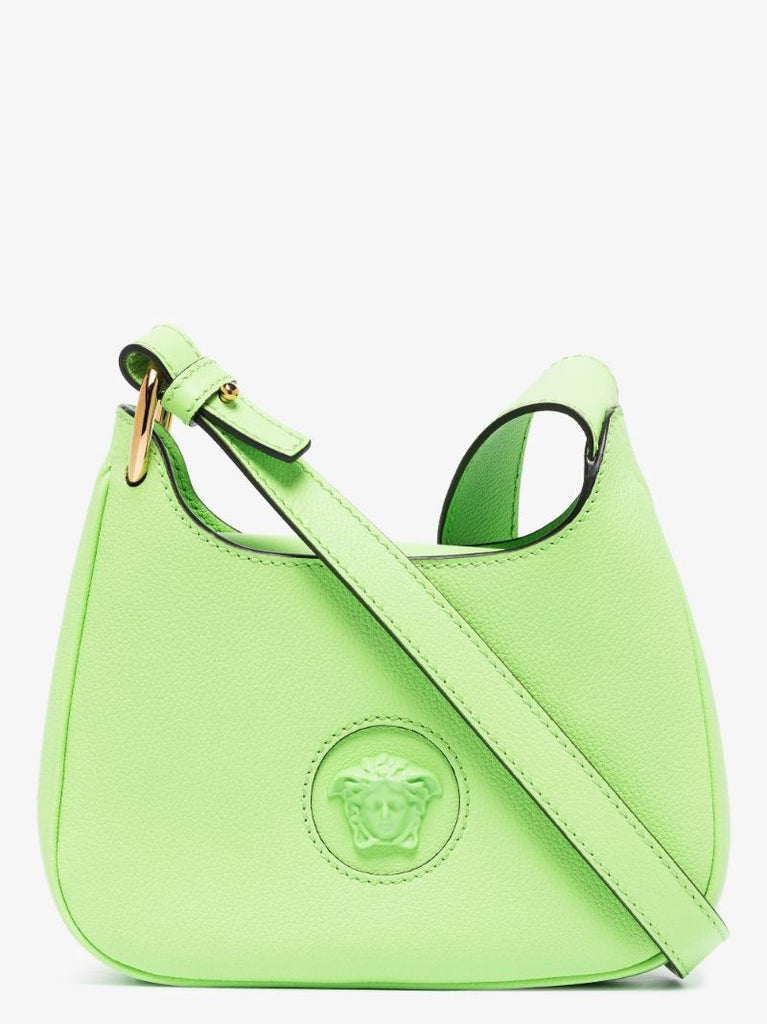 Green La Medusa Small Leather Cross Body Bag