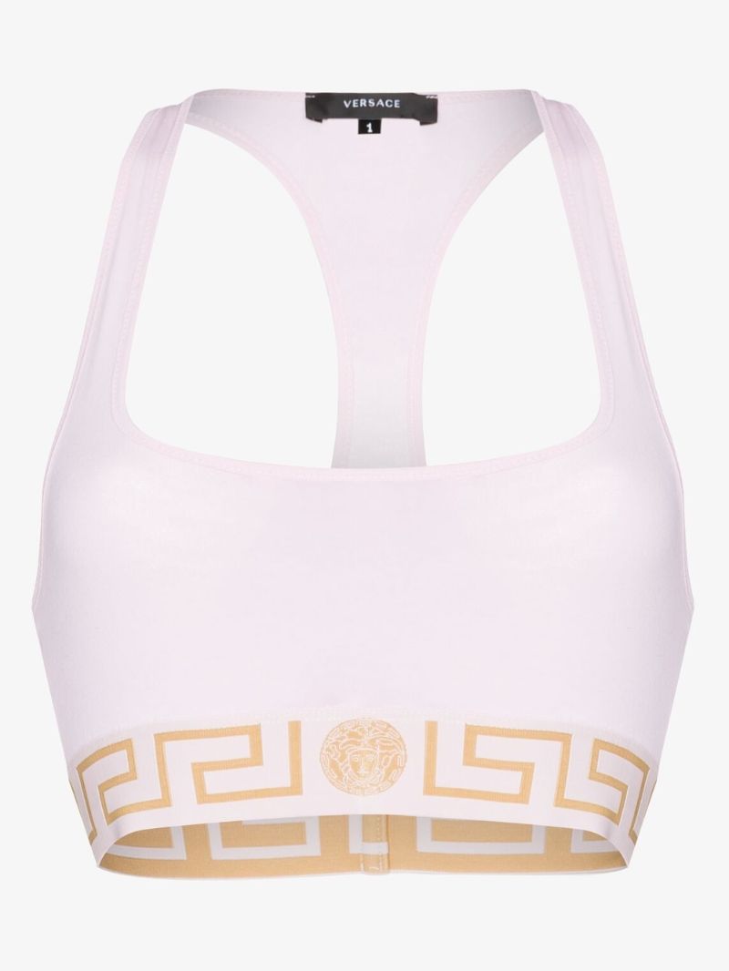 Greca Border Cotton Sports Bra