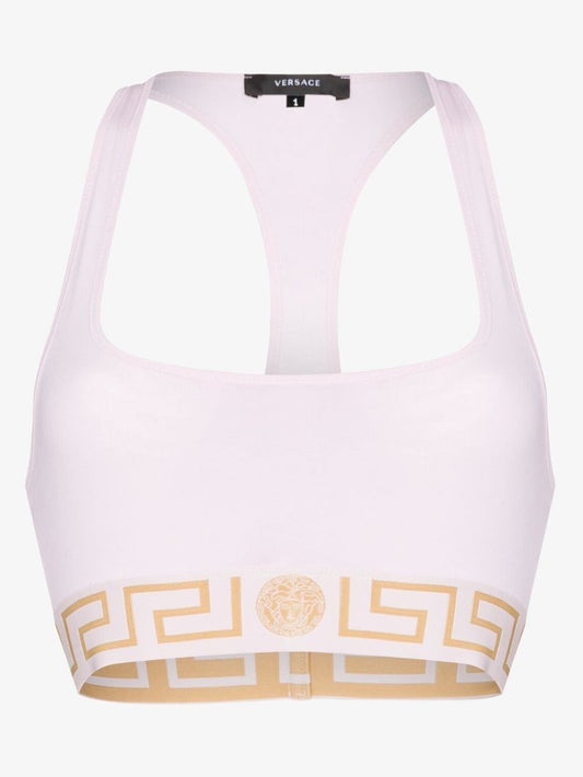 Greca Border Cotton Sports Bra
