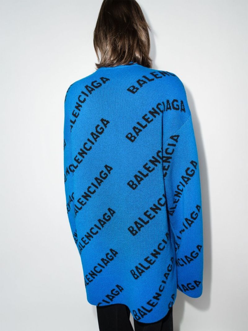 Intarsia Logo Wool Sweater