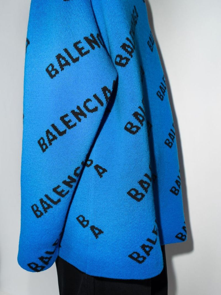 Intarsia Logo Wool Sweater