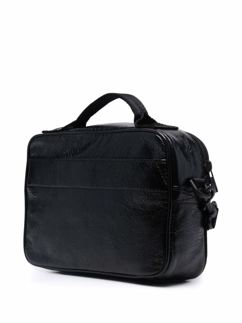 Black Army Leather Cross Body Bag