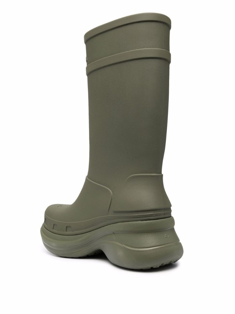 X Crocs Green Chunky Rain Boots