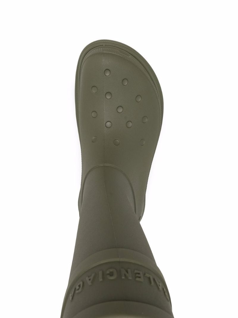 X Crocs Green Chunky Rain Boots