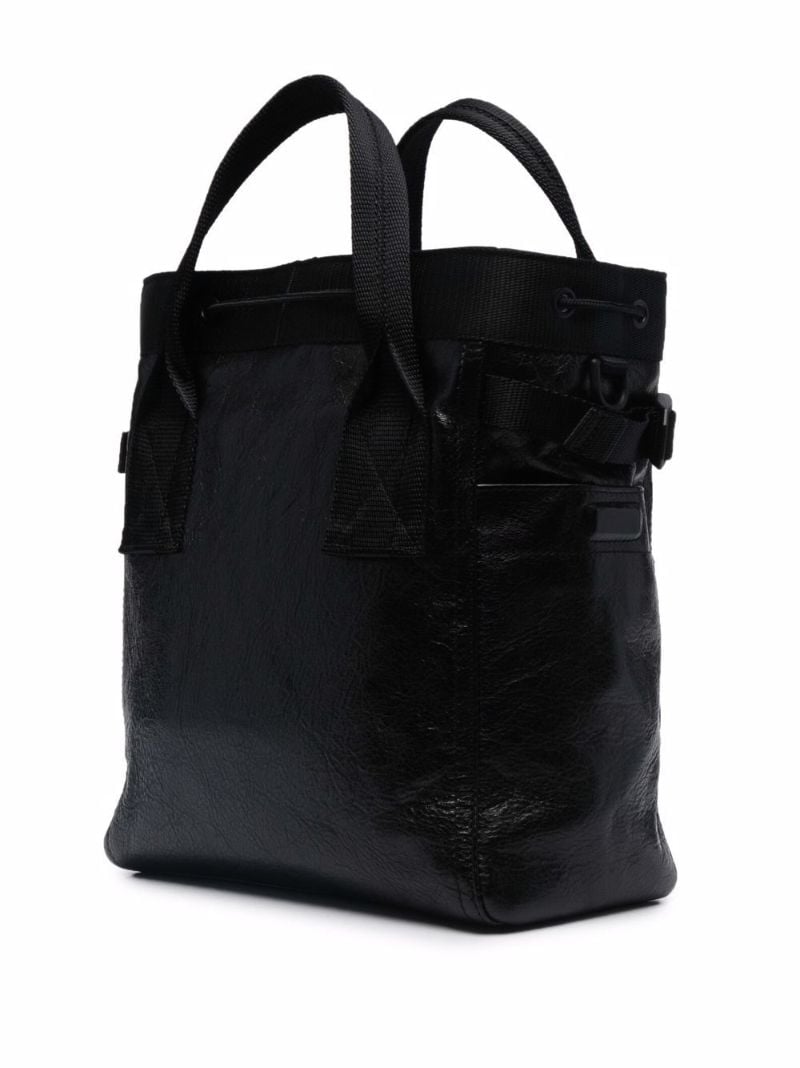 Black Small Army Leather Tote Bag