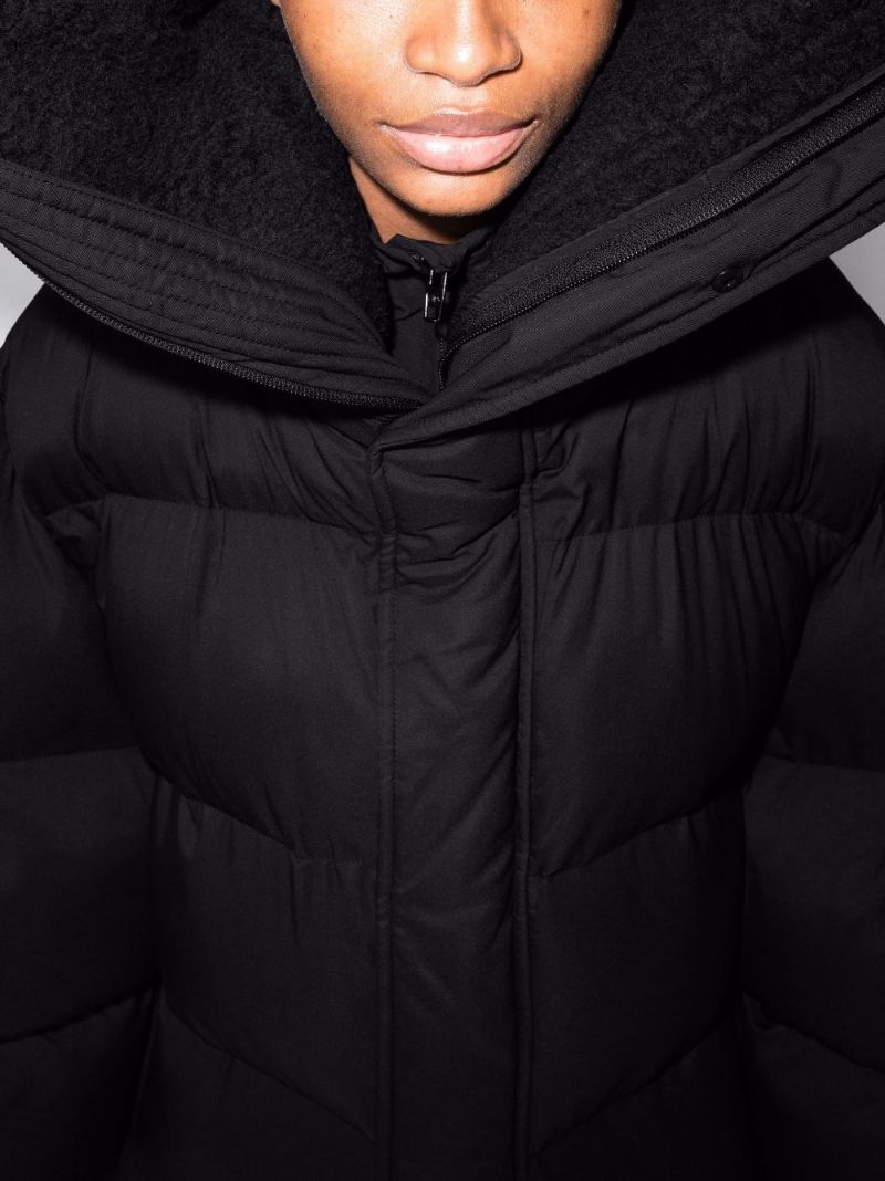 Black Cb Longline Quilted Coat