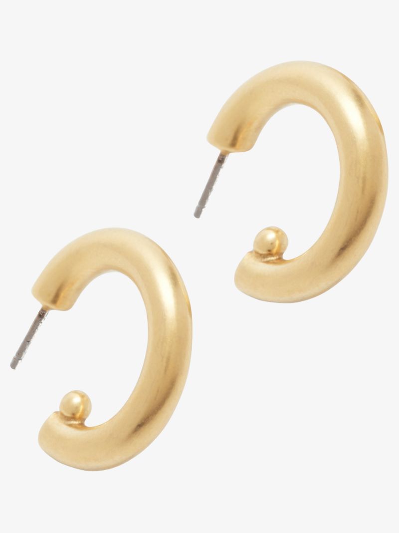Gold-plated Pinkie Swear Crystal Hoop Earrings