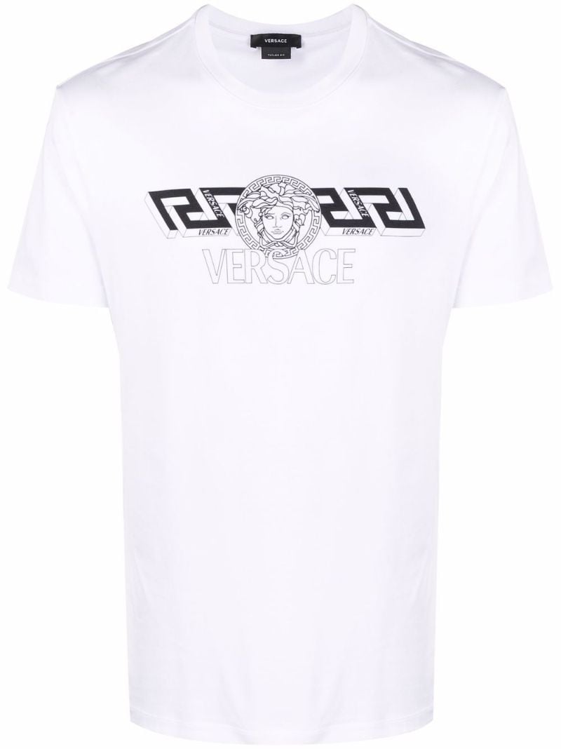 White Logo Print T-shirt