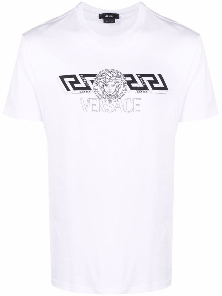 White Logo Print T-shirt