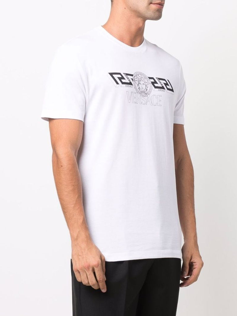 White Logo Print T-shirt