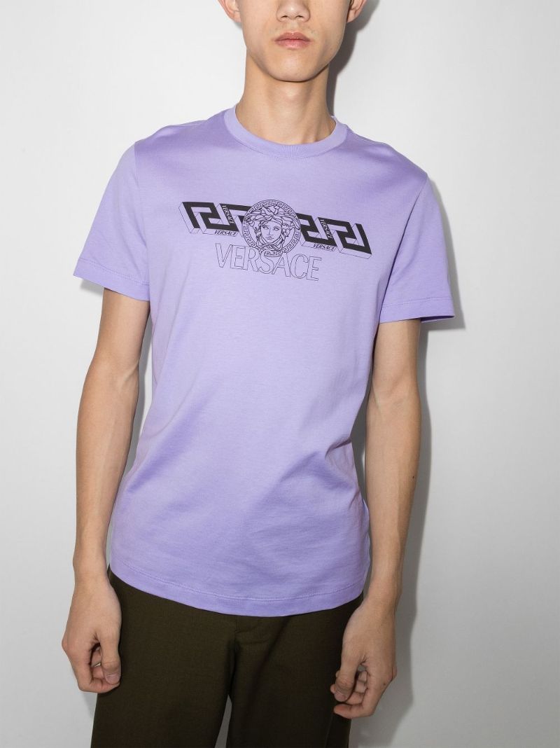 La Greca Print Cotton T-shirt