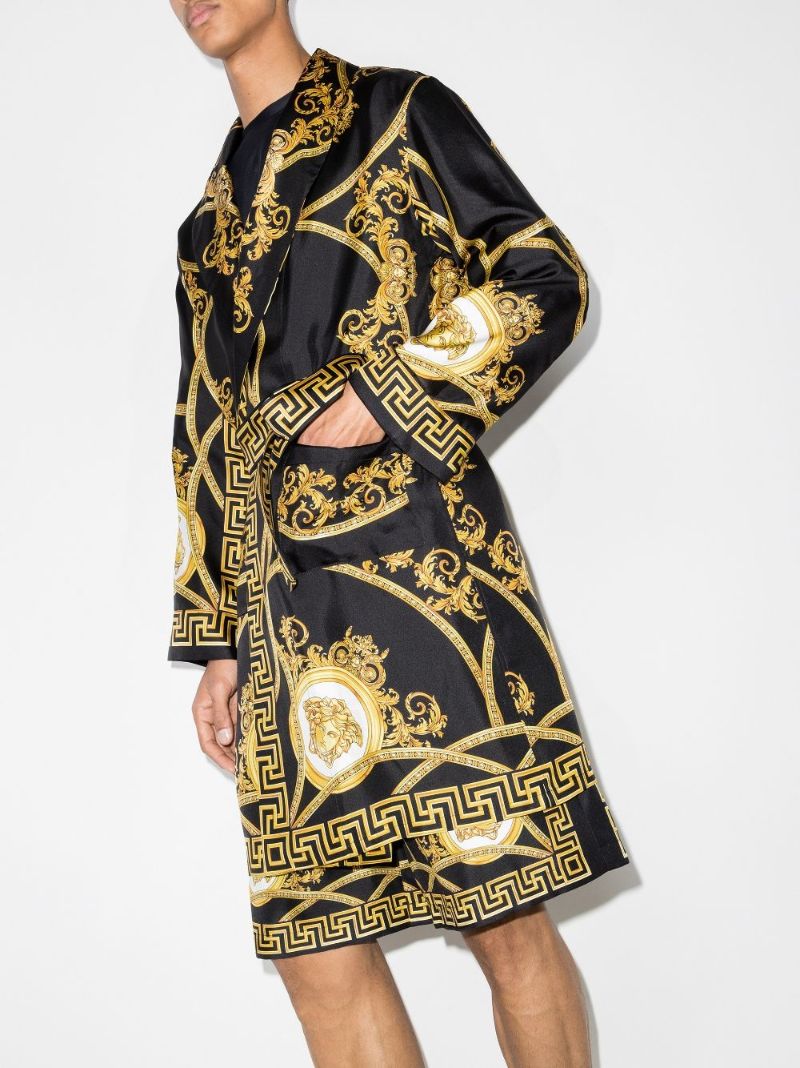 Baroque Print Silk Robe