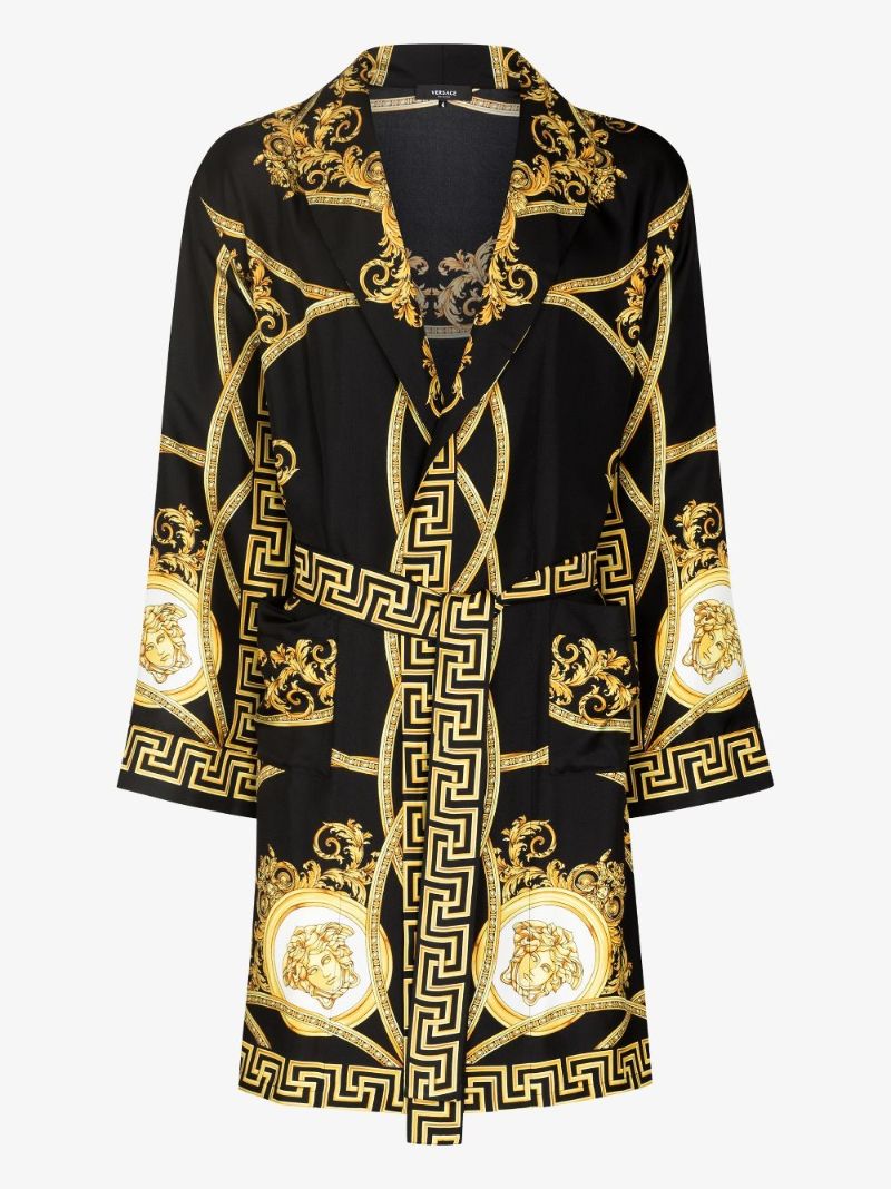 Baroque Print Silk Robe