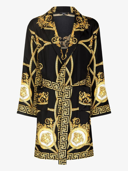 Baroque Print Silk Robe