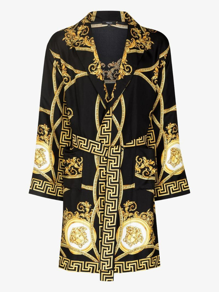 Baroque Print Silk Robe