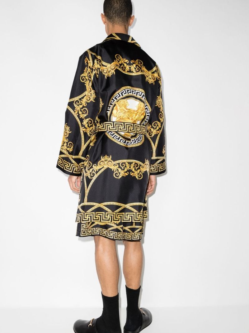 Baroque Print Silk Robe