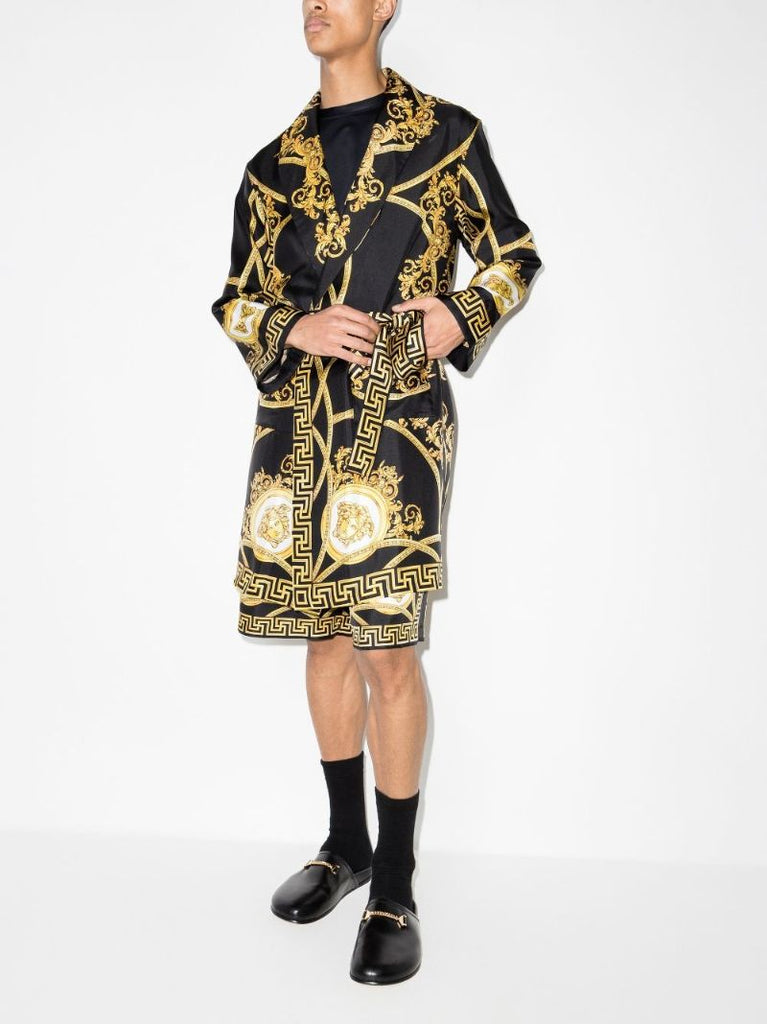 Baroque Print Silk Robe