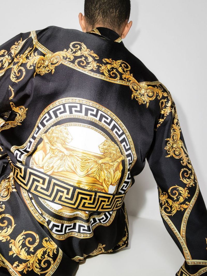 Baroque Print Silk Robe