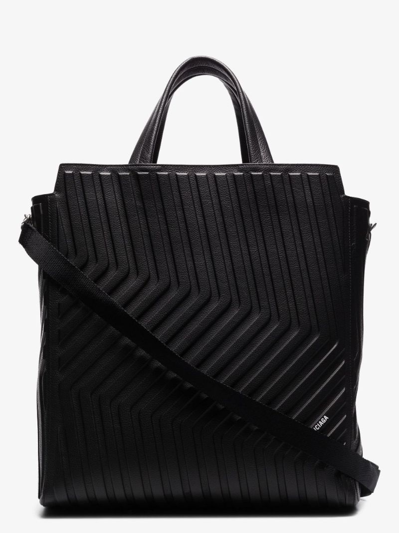 Black Car North-south Leather Tote Bag