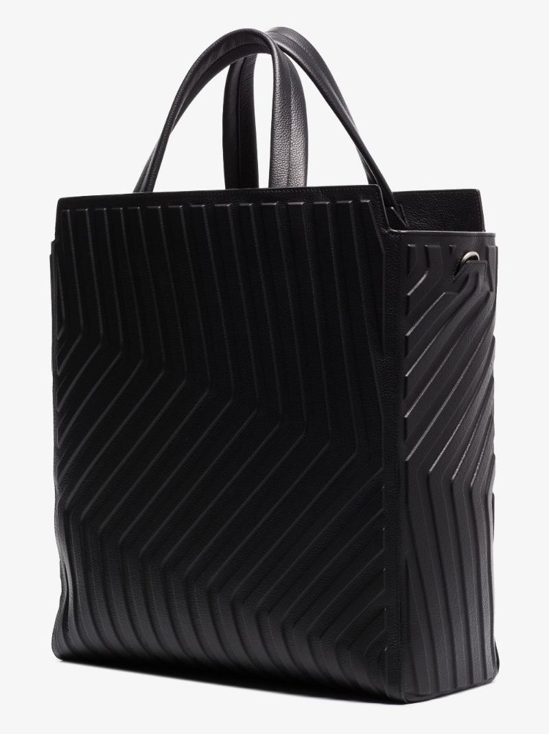 Black Car North-south Leather Tote Bag