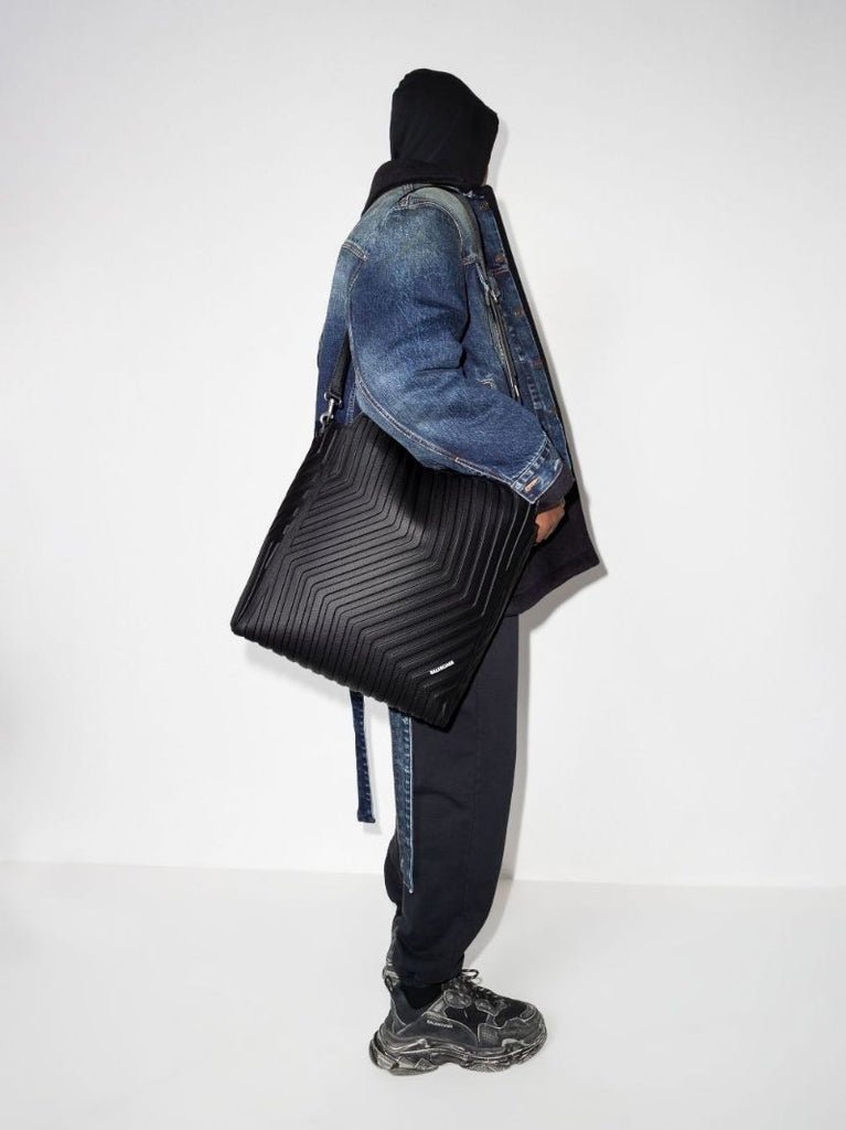 Black Car North-south Leather Tote Bag