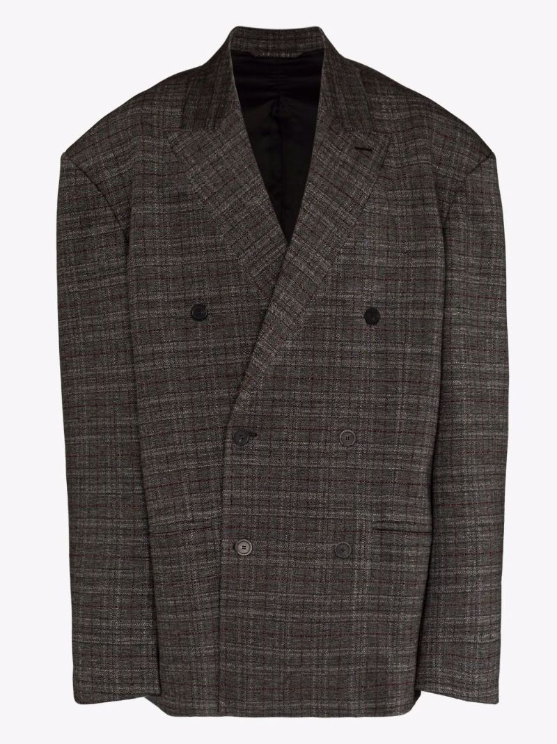 Engineered Oversized Check Blazer