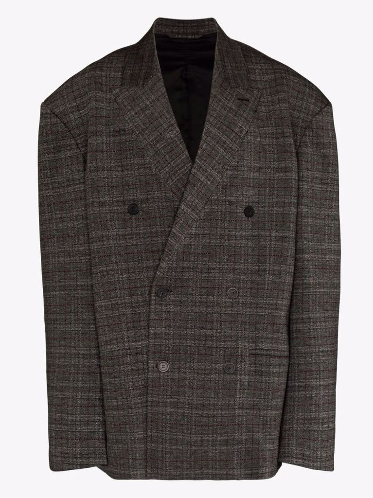 Engineered Oversized Check Blazer