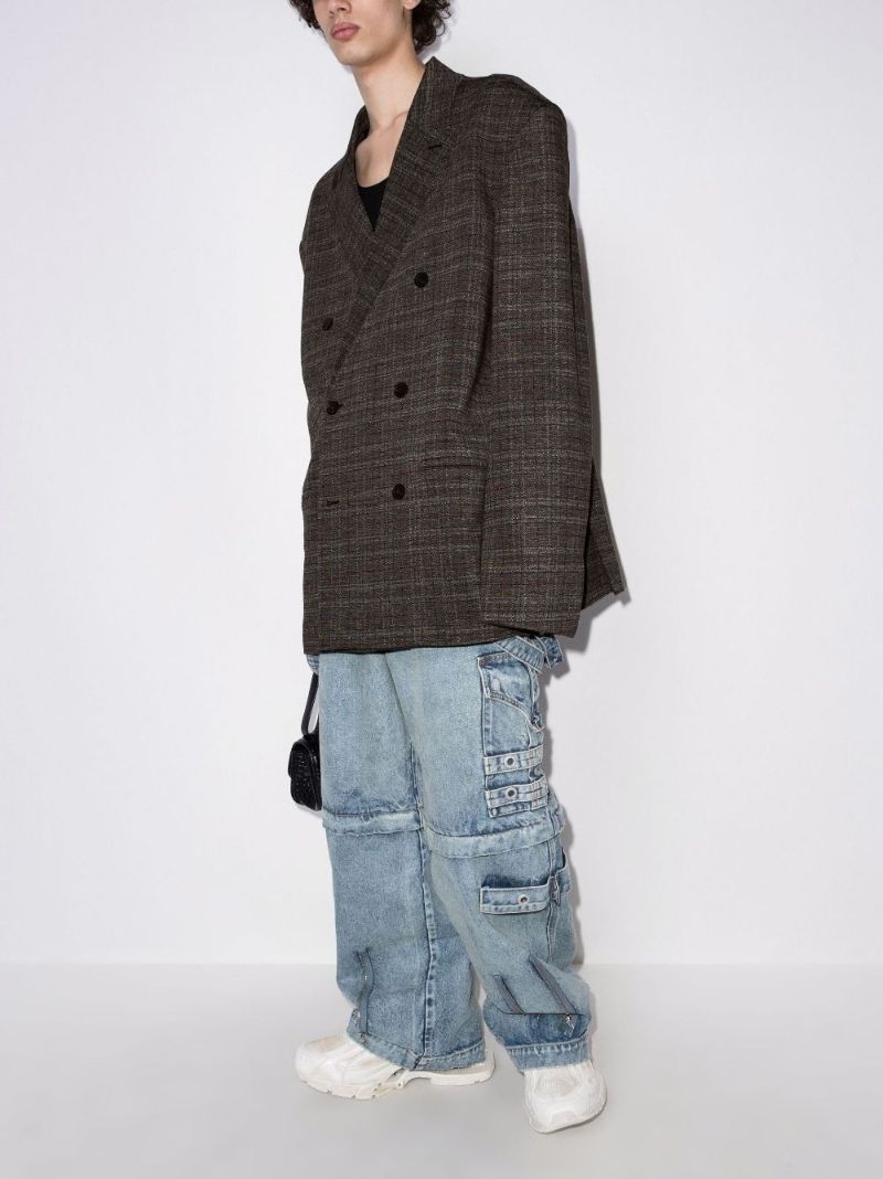 Engineered Oversized Check Blazer