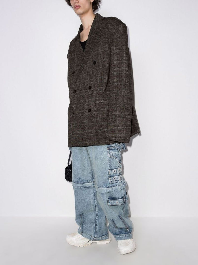 Engineered Oversized Check Blazer