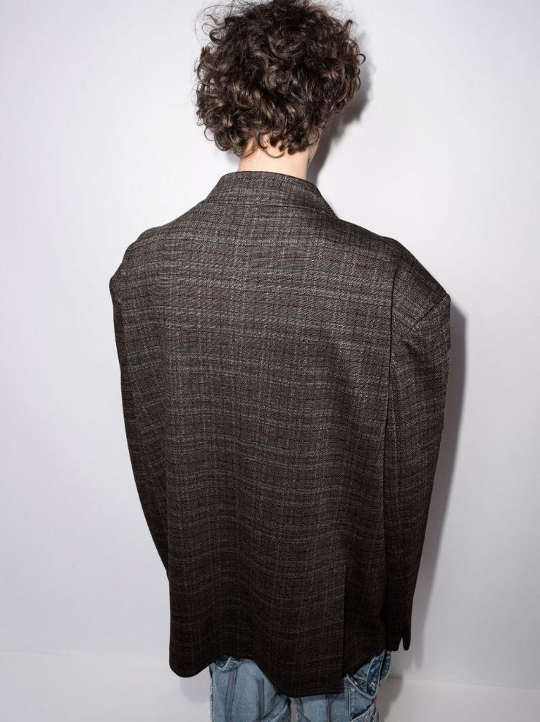 Engineered Oversized Check Blazer