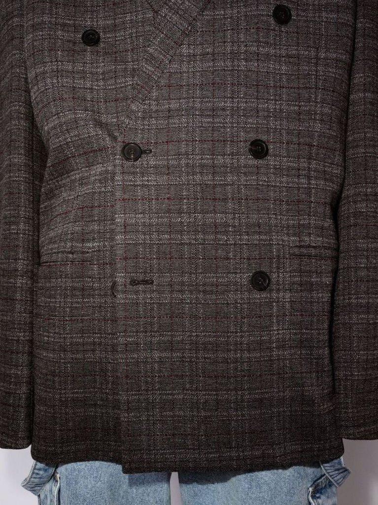 Engineered Oversized Check Blazer