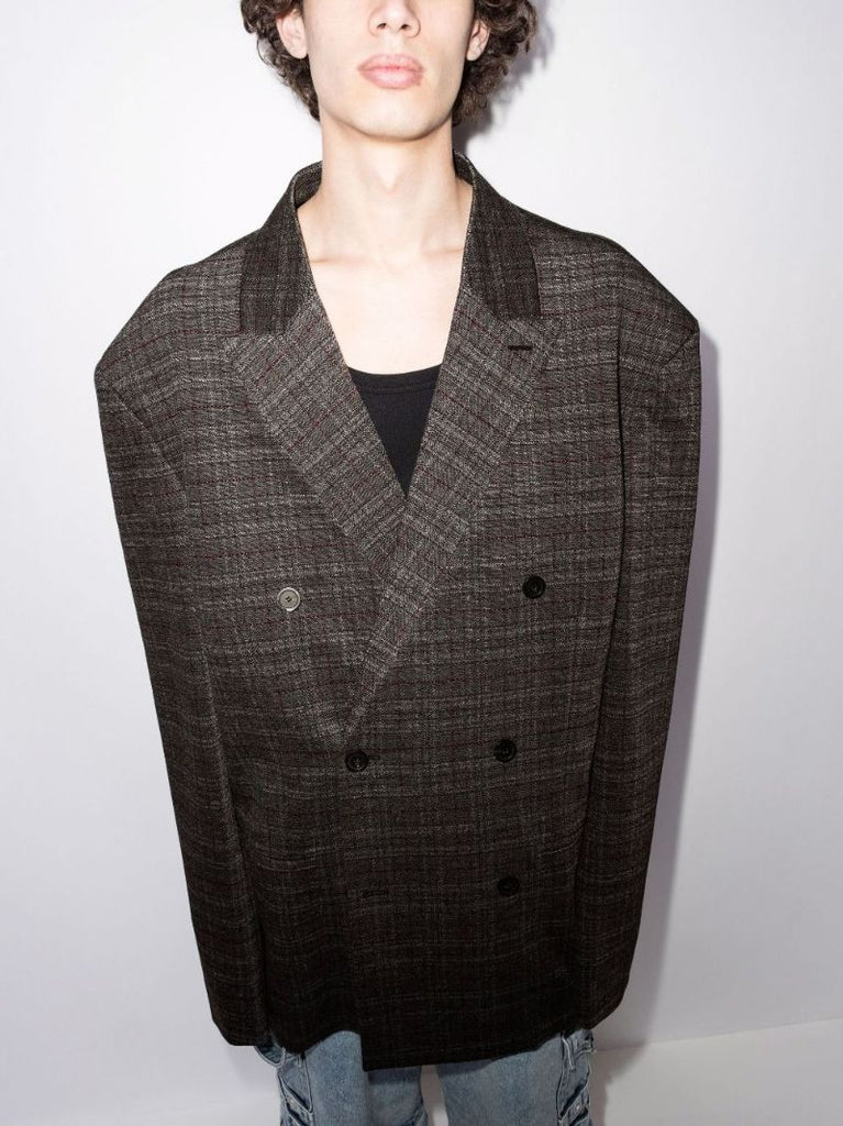 Engineered Oversized Check Blazer