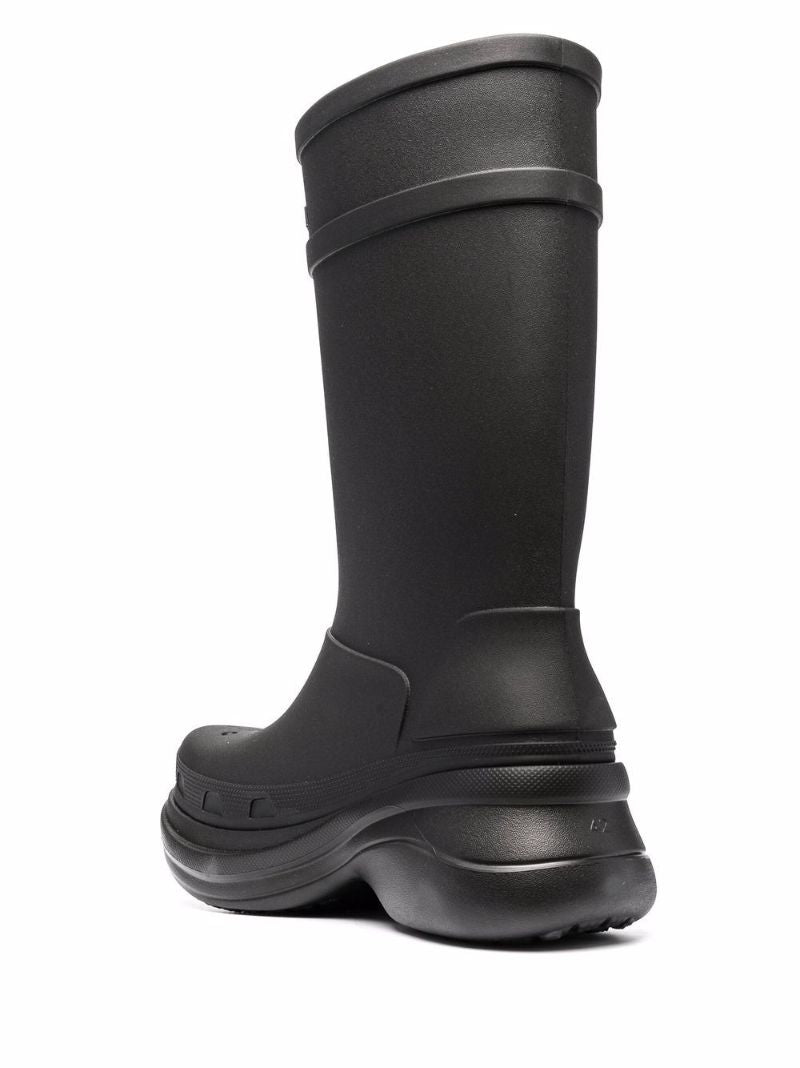 X Crocs Black Rain Boots